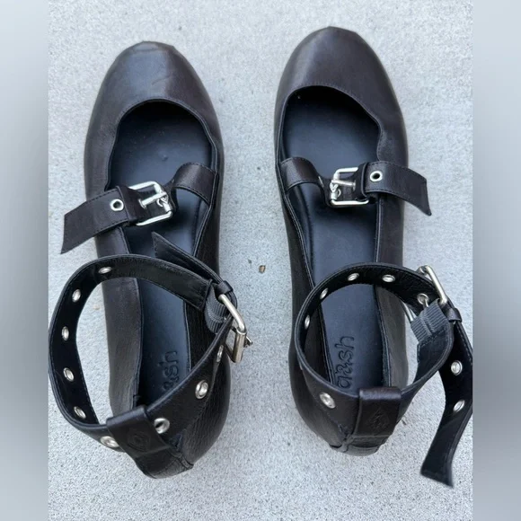 Ba&sh Canya Strappy Ballet Pumps in Black Silver Hardware Women’s Size EU 38 - Picture 2 of 7